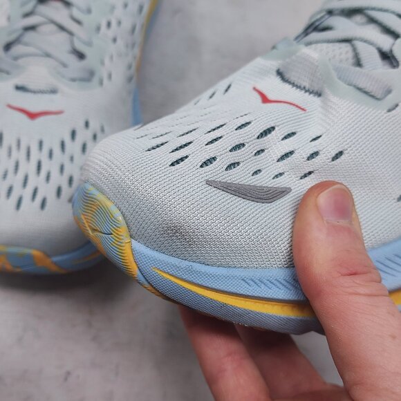 HOKA ONE ONE Blue Yellow Mens Kawana Sneaker - Picture 6 of 10